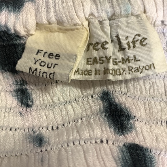 Tree  of life wide leg , tie dyed , elastic waisted hippie pants - Picture 4 of 4